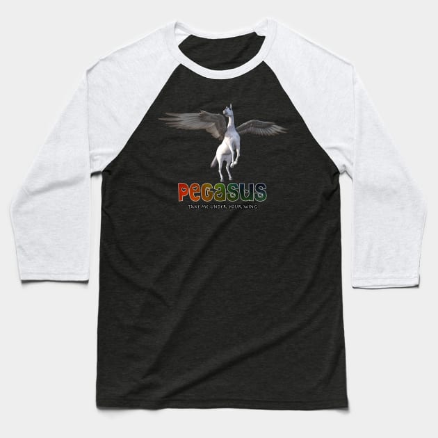 Pegasus Baseball T-Shirt by TheTipsyRedFox